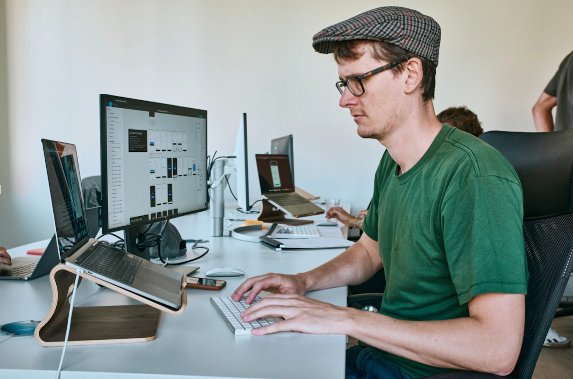 Man typing on keyboard