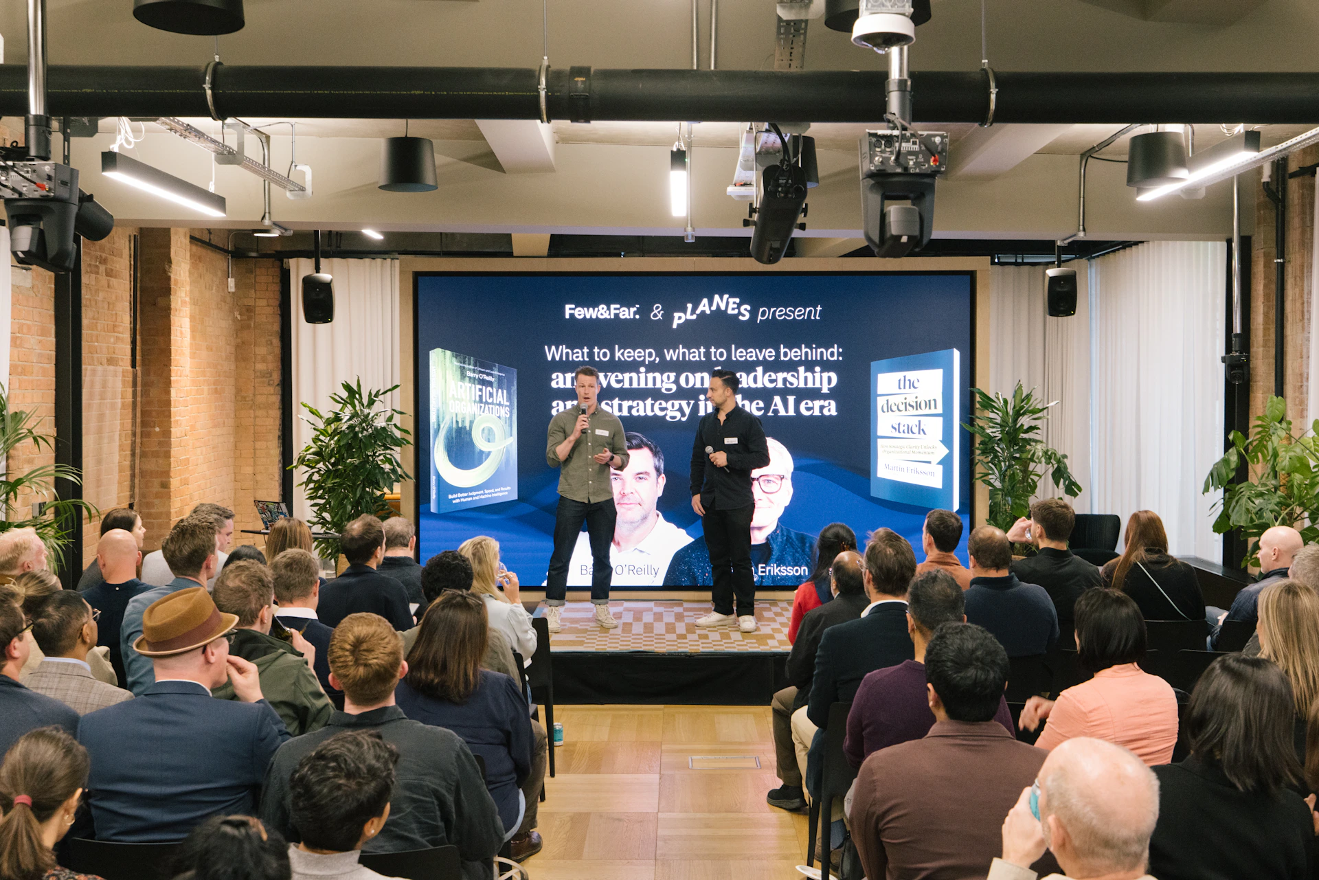 13:12Claude responded: > Ryan Lock, co-founder of Planes, opening the Few&Far and Planes Leadership & Strategy event in May 2026 — an evening on leadership and strategy in the AI era… Ryan Lock, co-founder of Planes, opening the Few&Far and Planes Leadership & Strategy event in May 2026 — an evening on leadership and strategy in the AI era, featuring Barry O'Reilly (Artificial Organizations) and Martin Eriksson (The Decision Stack).